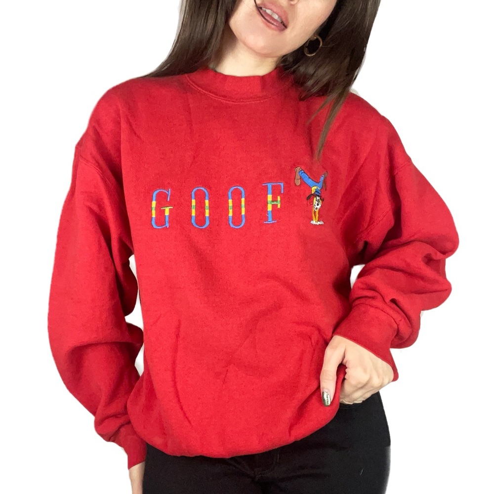 Vintage 90s Goofy Disney Red Sweatshirt